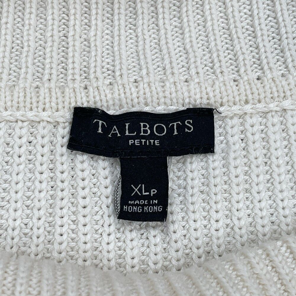Talbots Sweater Womens Size Petite XL Ivory Cream Cowl Neck Cotton Modal - Picture 4 of 8